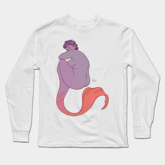 Purple Merm Long Sleeve T-Shirt by lrmackay